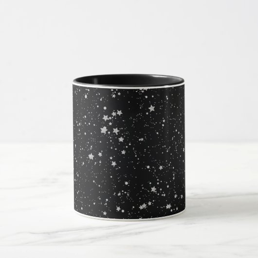 Glitter Stars2 - Silver Black Mok (Midden)