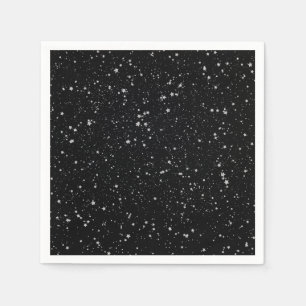 Glitter Stars2 - Silver Black Servetten