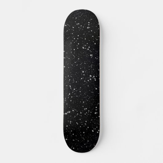 Glitter Stars2 - Silver Black Skateboard (Voorkant)