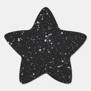 Glitter Stars2 - Silver Black Ster Sticker