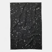 Glitter Stars2 - Silver Black Theedoek (Verticaal)