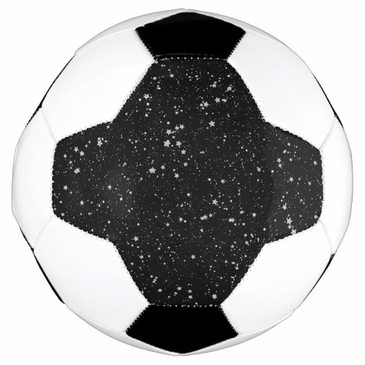 Glitter Stars2 - Silver Black Voetbal (Voorkant)