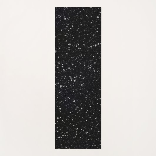 Glitter Stars2 - Silver Black Yogamat (Voorkant)