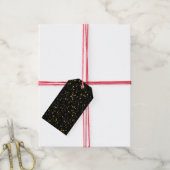 Glitter Stars3 - Gold Black Cadeaulabel (Met Touw)