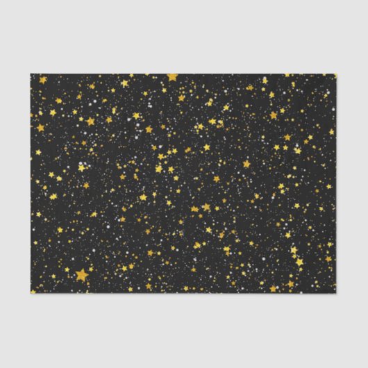 Glitter Stars3 - Gold Black Tissuepapier (Voorkant)