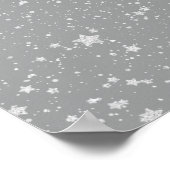 Glitter Stars4 - Zilver Poster (Hoek)