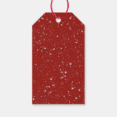 Glitter Stars - Silver Red Cadeaulabel (Achterkant)