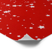 Glitter Stars - Silver Red Poster (Hoek)