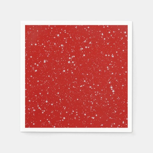 Glitter Stars - Silver Red Servet (Voorkant)