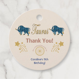 Glitter Stier, gouden vallende sterren Dank u Bedankjes Labels