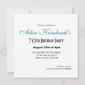 Glitter Stiletto 70th Birthday | blauwgroen zilver Kaart (Achterkant)