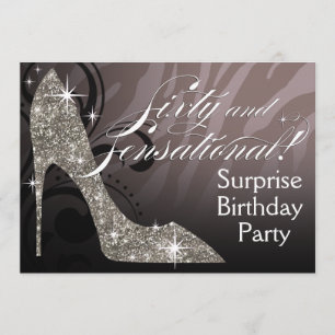 Glitter Stiletto Zebra 60 & Sensational Birthday Kaart