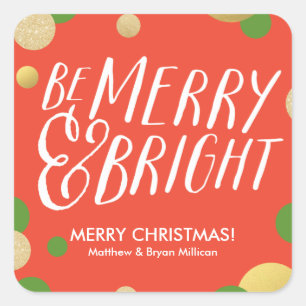Glitter Stippen Cadeau Label Sticker