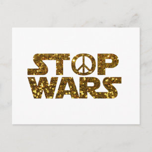 glitter stop oorlogen briefkaart