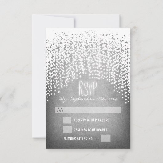 glitter string lichten bruiloft RSVP kaarten Kaartje (Voorkant)