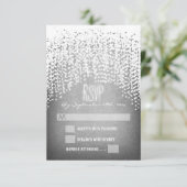 glitter string lichten bruiloft RSVP kaarten Kaartje (Staand voorkant)
