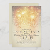 Glitter String Lights Engagement Party Kaart (Voorkant / Achterkant)