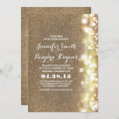 Glitter String Lights Glamours bruiloft Uitnodigen Kaart (Voorkant / Achterkant)
