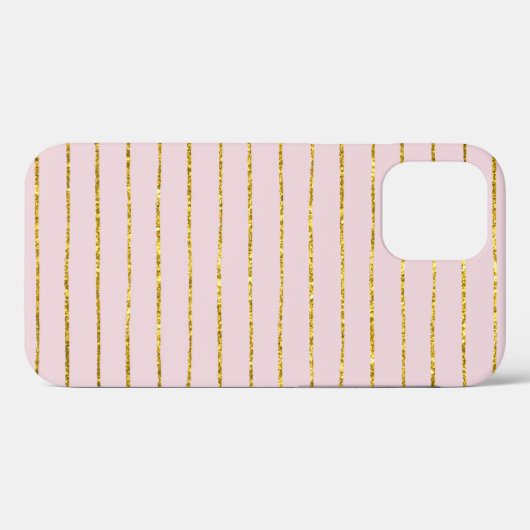 Glitter Stripes en Blush Pink Case-Mate iPhone Case (Achterkant (horizontaal))