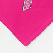 Glitter Style Pink Ribbon Awareness Fuchsia Fleece Deken (Hoek)