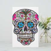 glitter Sugar Skull Briefpapier (Staand voorkant)