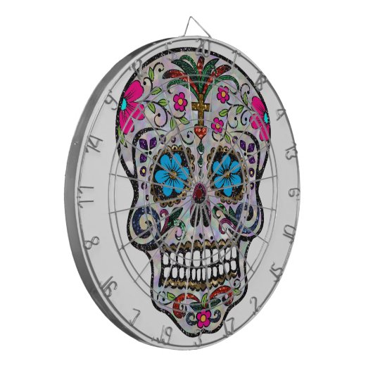 glitter Sugar Skull Dartbord (Voorkant Links)