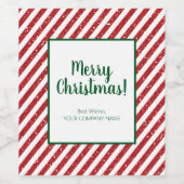 Glitter Suikerstok Gestreepte Bedrijf Wijn Etiket (Enkel label)