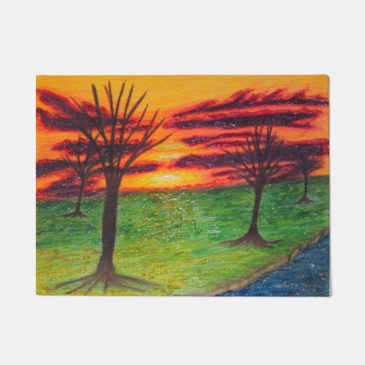 Glitter Sunset Deurklep Deurmat (Voorkant)