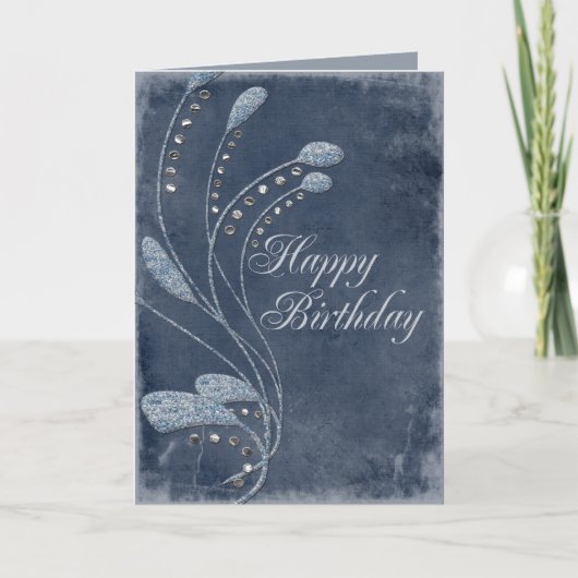 Glitter Swirls Verjaardag Kaart (Voorkant)