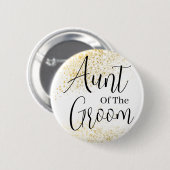 Glitter tante van de bruinbruiloft Button (Voorkant /achterkant)