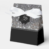 Glitter Tent monogrammed Silver Sparkle Bedankdoosjes (Voorkant Zijde)