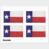 Glitter Texas flag rechthoek stickers (Vel)