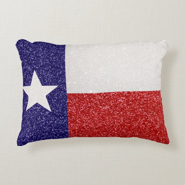 Glitter Texas vlag kussen (Voorkant)