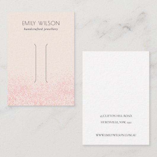 Glitter textuur Hair Clip display met glans en lic Visitekaartje (Voorkant / Achterkant)