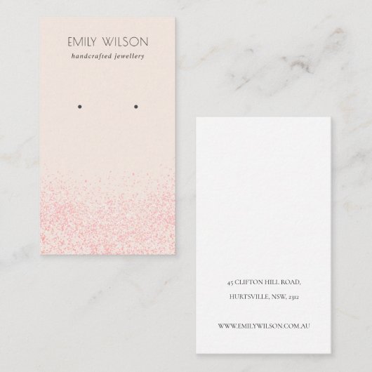 Glitter textuur met glans roze glans visitekaartje (Voorkant / Achterkant)