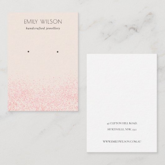 Glitter textuur met glans roze glans visitekaartje (Voorkant / Achterkant)