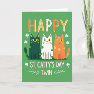 Glitter Textuurkaart met Gelukkige Katten Kaart