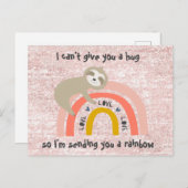 Glitter Thinking of You Rainbow Sloth Post Kaart (Voorkant / Achterkant)
