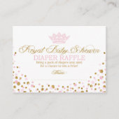 Glitter Tiara Royal Princess Luier Raffle Ticket Informatiekaartje (Voorkant)