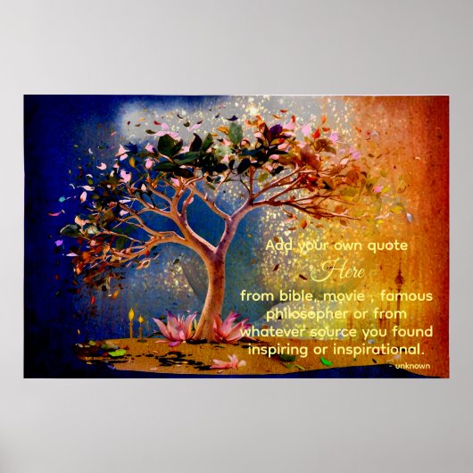 *~* Glitter Tree Artsy Etherische DIY Quote AP81 Poster (Voorkant)
