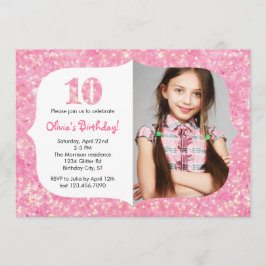 Glitter Ttiende verjaardag Uitnodiging