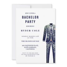 Glitter Tux Bachelor Party Uitnodigen