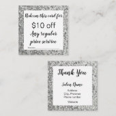 Glitter-uitziende Korting-coupon Kortingskaartje (Voorkant / Achterkant)