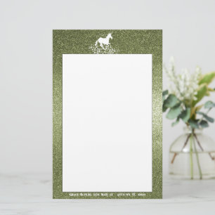 Glitter Unicorn en Stars   Groene bakkerij Briefpapier