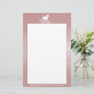 Glitter Unicorn en Stars Roze bankbakkerij Briefpapier