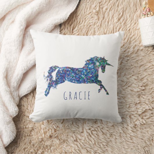 Glitter Unicorn Girl's Kussen (Deken)