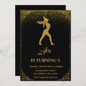 Glitter Unicorn Gymnastics Birthday Kaart (Voorkant / Achterkant)