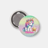 Glitter unicorn magische ster magneet (Voorkant / Achterkant)