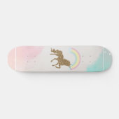 Glitter Unicorn, Regenboog Skateboard (Horizontaal)