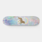 Glitter Unicorn, Regenboogopal Skateboard (Horizontaal)
